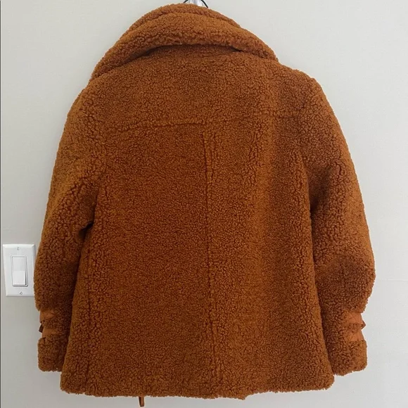 Anthropologie burnt orange Marrakech Sherpa teddy jacket/coat - Picture 3 of 6